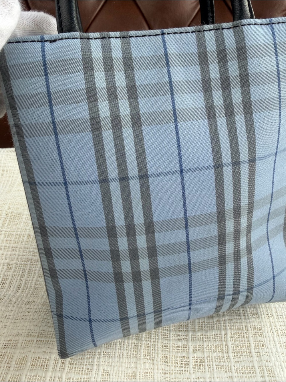 Burberry light blue Nova Check Mini Tote - Picture 14 of 14